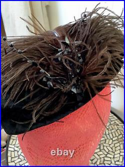 10 VINTAGE HATS Flowers Cherries Feathers Silk Velvet ASSORTED STYLES Lot