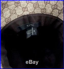 100% AUTHENTIC Vintage 2000 GUCCI WOMAN FEDORA CANVAS BEIGE GG CAP/HAT