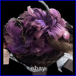 1890 purple sequence chiffon bonnet