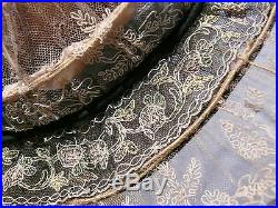 1900-05 All Silk Lace & Embroidered Silk Tulle Hat Edwardian Romantic