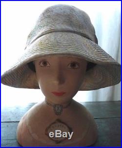 1920-30s SUZANNE TALBOT FOR VERA BOREA PARIS SUPERB CLOCHE HAT W BOX DATE1961