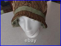 1920's Ladies Knit HAT St. Paul, Minnesota (Green/Beige)