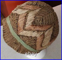 1920's Ladies Knit HAT St. Paul, Minnesota (Green/Beige)