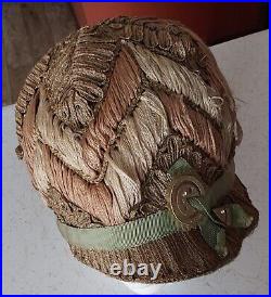 1920's Ladies Knit HAT St. Paul, Minnesota (Green/Beige)