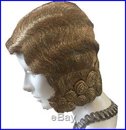1920's Metallic-Gold Bullion Wig Hat Cloche Art-Deco Flapper Extremely Rare