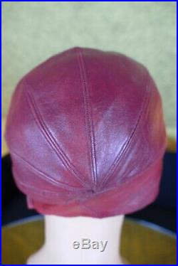 1925 CALLOT SOEURS Leather Cloche, antique hat, flapper hat, antique cloche