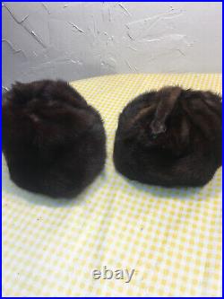 1930ish Two Rare Womans Mink Hats from former FINGER'S FURS of Kalamazoo