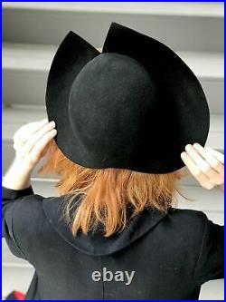 1930s Black Asymmetrical Felt Hat