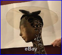 1930s Futuristic Hat Tilt Top 40s Polyethylne Brim Rare Evening Saucer Vintage