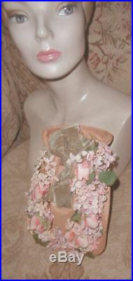 1930s LILLY DACHE Victorian Revival TIlt Hat w Lilacs Pink Flowers Madison Ave