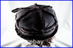 1940's Black Vintage Women Cloche Hat Size 7.1/4