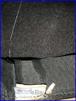 1940s/40s. Vintage black felt tilt hat. Swing. Landgirl WW11. Sequins netting