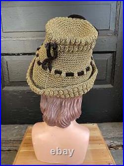 1940s Knit Gold Cap