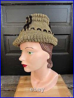 1940s Knit Gold Cap