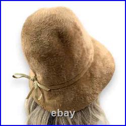 1950's Austrian tan fuzzy wool felt dome bucket hat