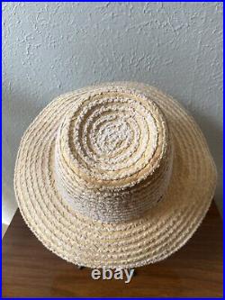 1950s 1960s Vintage Sun Hat Made Italy Viva Pool Party Beach Straw Rafia Retro