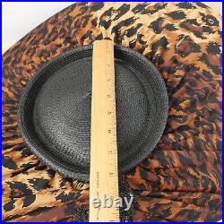 1950s Vintage Oversized Headpiece Leopard Fascinator Tilt Wide Brim RUNWAY HATS