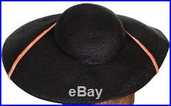 1950s Wide Brim Hat by Simpsons Black Straw