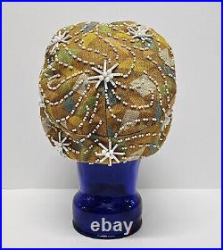 1960s Christian Dior Vintage Beaded Floral Hat Paris Chapeaux Designer Rare HTF