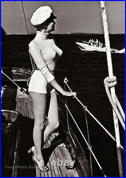 1975 Vintage HELMUT NEWTON Sailor Hat Woman Boating Cannes Photo Engraving 16X20