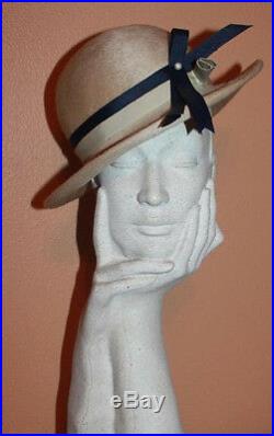 1980's Vintage Christian Dior Mannequin Female Woman Head millinery glasses hat