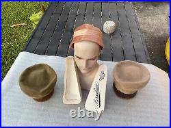 3 TRUE Vintage 1940s Borsalino Hat & Hat Box