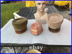 3 TRUE Vintage 1940s Borsalino Hat & Hat Box