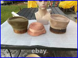 3 TRUE Vintage 1940s Borsalino Hat & Hat Box