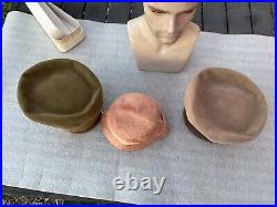 3 TRUE Vintage 1940s Borsalino Hat & Hat Box