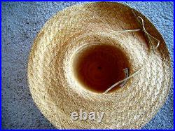 3 Vntg Wide Brim Natural Straw Picture Hats SONNI GINA DELMONICA DASHA USA