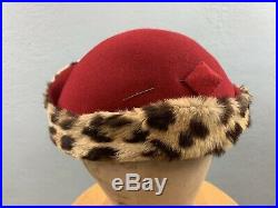 30s 40s Anitas Hats Chicago Big Brim Mini Hat Felt Fur Pin