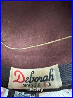 4 VTG Hats Kokin New York Lot Deborah Hats Church Derby B&W Straw Outrageous