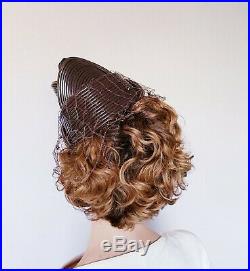 50s Bes-Ben Hat Brown Plastic Cone Shaped MCM Space Age Avant Garde Modernist