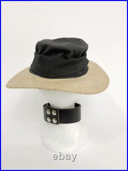 80s Vintage Chanel Straw Brim Black Hat jacket bag dress shirt coat vtg 90s