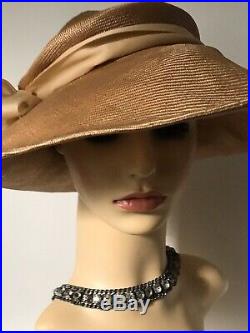 A Vintage 1970s Frederick Fox London Hat, Wide Brimmed Bronze Colour