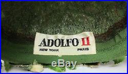 ADOLFO 2 ii CHRISTMAS TREE THEME HAT 1960'S SIGNED VINTAGE