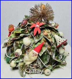 ADOLFO 2 ii CHRISTMAS TREE THEME HAT 1960'S SIGNED VINTAGE