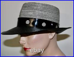 ADOLFO II Paris vintage straw mod pop art hat