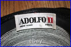 ADOLFO II Paris vintage straw mod pop art hat