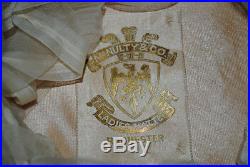 ANTIQUE DRESS HAT 1915's VELVET TAPE LACE WIDE BRIM MUSEUM DE-ACCESSIONED LABEL