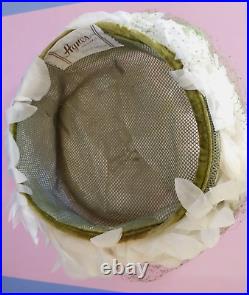 Agnes Original Of California Ladies Netted Silk Floral Hat with Bullock's Box