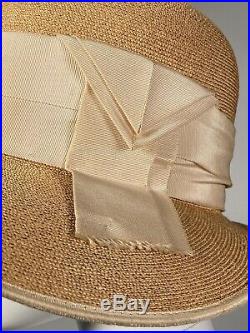 Amazing Authentic Vintage 1920s Cloche Hat Art Deco Wide Brim Modern Flapper