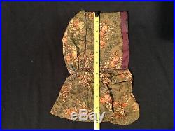 Antique 17th C Silk Floral Jacobean Ladies Girls Bonnet Hat Cap Amazing Textile