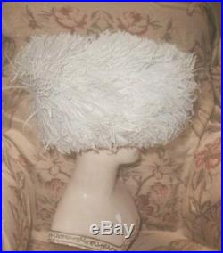 Antique 1912 Edwardian Hat w Huge Ostrich Plumes, Silk Bow, Brooch 6th Ave NY