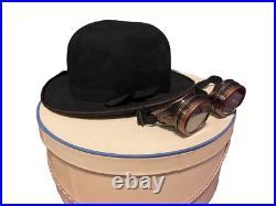 Antique Black Bon Ton Hat Band Elastic Patent & Pilot Airplane Style Goggles