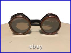 Antique Black Bon Ton Hat Band Elastic Patent & Pilot Airplane Style Goggles