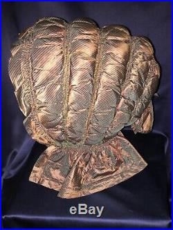Antique C1860 Hand Stitched Changeable Striped Silk Ladies Bonnet Hat Ex Cond