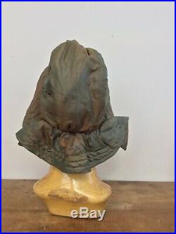 Antique Civil War Era Color Changing Silk Padded Bonnet Green Copper Quilted