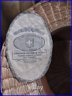 Antique Deadstock 1904 Straw Safari Pith Hat Helmet W Labels Mint
