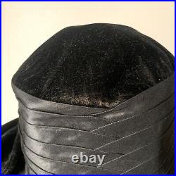 Antique Early 1900s Marchelle Hats Black Velvet Hat
